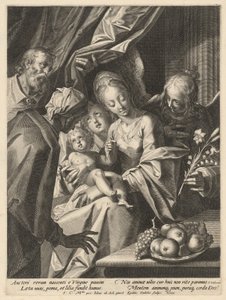 圣家族与圣安妮和两位天使的合影 作者 Aegidius Sadeler II，仿照汉斯·冯·亚琛