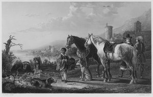 黑人页，来自皇家收藏的图片（雕刻）。 作者 Aelbert（之后）Cuyp