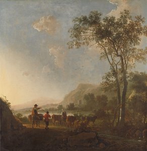 牧民和牛群景观 作者 Aelbert Cuyp (追随者)