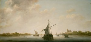 多德雷赫特的马斯河景观 作者 艾伯特·奎普（Aelbert Cuyp）