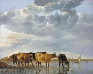 水中的牛 作者 艾伯特·奎普（Aelbert Cuyp）