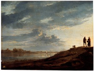 河上的日落，1650年代。 作者 艾伯特·奎普（Aelbert Cuyp）