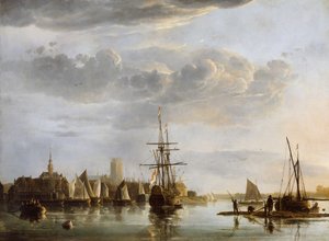 多德雷赫特视图，c.1652-53（布面油画） 作者 艾伯特·奎普（Aelbert Cuyp）