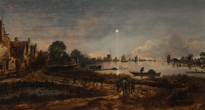 月光下的河景，约1645年 作者 阿特·范德尼尔