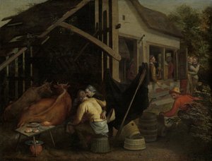 在乡村旅馆做爱的情侣 作者 Marten van Cleve (I)（拒绝归属）