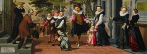 富裕的孩子，可怜的父母，1599 作者 Aert Pietersz。