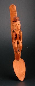 坐在勺子轴上的欧洲人形象，东南非洲，19世纪末（木制） 作者 非洲人