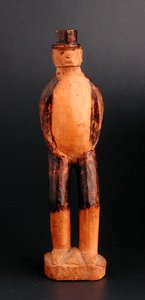 一个欧洲人的站立形象，东南非洲，19世纪末（木制）。 作者 非洲人