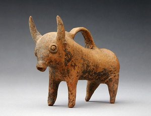 牛形罐，约公元前1575-1400年（陶瓷）。