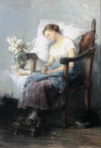 睡着了（布面油画） 作者 艾格尼丝·格鲁南瓦尔德
