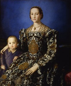托莱多的埃莉诺与她的儿子乔瓦尼的肖像，约1545年 作者 Agnolo Bronzino