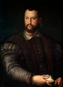 1560年后的1519-1574年，托斯卡纳科西莫一世美第奇大公爵的肖像。 作者 Agnolo Bronzino