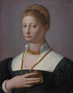女人的画像，c。 1550。 作者 Agnolo Bronzino
