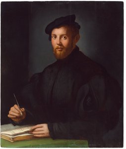 一个年轻人拿着一本书的肖像 作者 Agnolo Bronzino