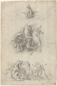 辉腾的堕落 作者 米开朗基罗之后的 Agnolo Bronzino 或 Giulio Clovio