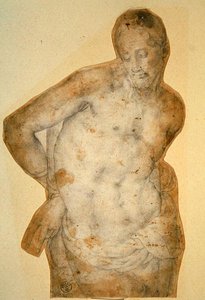 基督在柱子上（纸上粉笔画 作者 Agnolo Bronzino