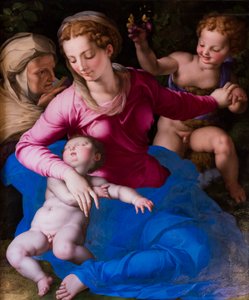 麦当娜和熟睡的孩子，圣伊丽莎白和圣乔瓦尼诺 作者 Agnolo Bronzino
