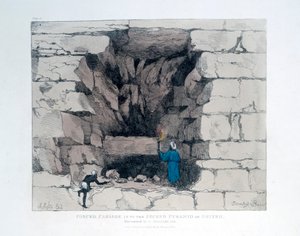 1820年在埃及吉萨第二座金字塔中被强迫通过 作者 阿戈斯蒂诺·阿格里奥