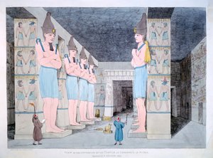 努比亚伊布松布尔神庙的内部，1820年 作者 阿戈斯蒂诺·阿格里奥