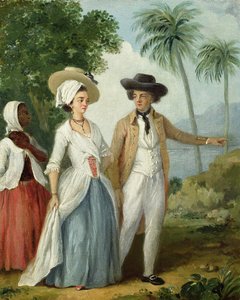 1780年，一位仆人参加的一个种植园主和他的妻子（布面油画） 作者 阿戈斯蒂诺·布鲁尼亚斯（Agostino Brunias）