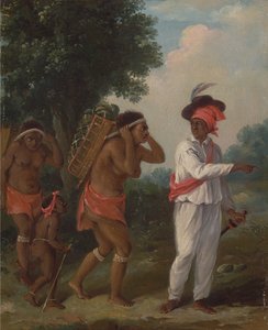 西印度有色人种，指导两名加勒比妇女和一个孩子，约1780年。 作者 阿戈斯蒂诺·布鲁尼亚斯（Agostino Brunias）