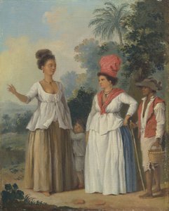 西印度有色妇女，有孩子和黑人仆人 作者 阿戈斯蒂诺·布鲁尼亚斯（Agostino Brunias）