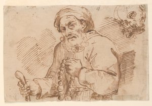 一位朝圣老人的半身素描 作者 阿戈斯蒂诺·卡拉奇（Agostino Carracci）