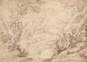 基督的诱惑》风景画 作者 阿戈斯蒂诺·卡拉奇（Agostino Carracci）
