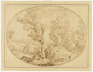 飞往埃及途中的休息 作者 阿戈斯蒂诺·卡拉奇（Agostino Carracci）