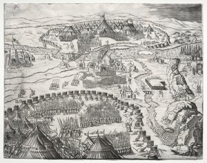 1532年，查理五世和索利曼二世的军队阵地和营地。