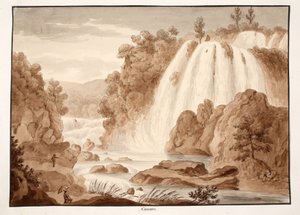 在蒂沃利，1833年的级联（用棕色水洗蚀刻）