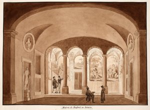 拉斐尔在帕拉蒂尼的房子，1833年（蚀刻棕色洗） 作者 Agostino Tofanelli