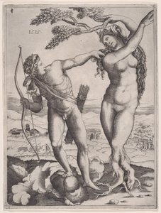 Apollo and Daphne, dated 1515., dated 1515. 作者 阿戈斯蒂诺·韦内齐亚诺