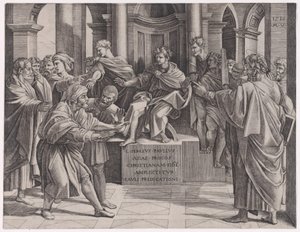 The Blinding of Elymas, dated 1516., dated 1516. 作者 阿戈斯蒂诺·韦内齐亚诺