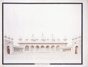 位于阿格拉堡的Moti Musjid，c。 1815（铅笔和w - c） 作者 阿格拉学校