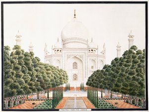 花园里的泰姬陵c。 1815年 作者 阿格拉学校