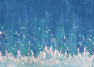 天鹅绒海洋》，2023 年（丙烯酸，混合媒介画布） 作者 阿克图尔克·亚塞明