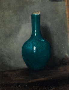 在灰色背景的蓝色花瓶，c.1885