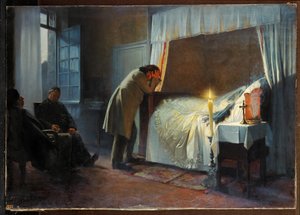 包法利夫人临终前（布面油画） 作者 Albert-Auguste Fourie