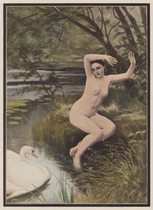 利达，希腊神话中的斯巴达公主（彩色石版画） 作者 阿尔伯特（后）Aublet