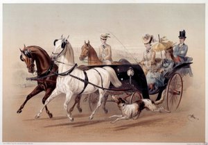 维多利亚汽车和塔尔布的马匹 阿尔伯特-亚当(1833-?)的版画 19世纪 巴黎，卡纳瓦莱博物馆