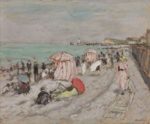 海滩上（纸面油画，铺在木板上）