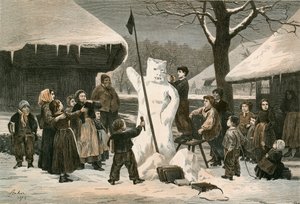 伯尔尼附近的雪熊 - 男生消遣 作者 阿尔伯特·安克