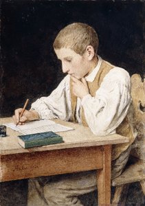 写作男孩，1902年 作者 阿尔伯特·安克