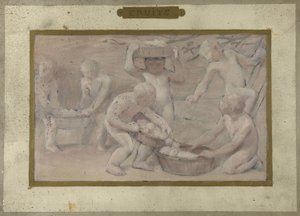 巴黎市政厅节日厅草图：水果，1889 至 1895 年间（纸面油画） 作者 阿尔伯特·奥伯特