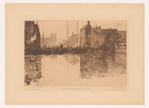 法兰德斯海港风光
En ville Flamande, le soir（标题见实物）