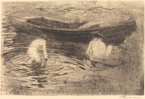 在Talloires洗澡 作者 阿尔伯特·贝斯纳德