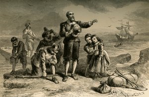 朝圣者登陆，1877年。