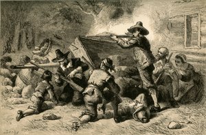 弗吉尼亚人捍卫自己反对印第安人，1877年。