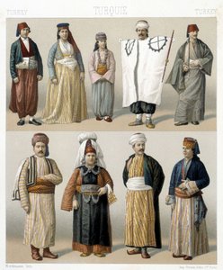 19世纪的土耳其服装。拉西内的 "历史服装 "中的插图
